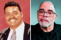 A DIFFERENT WORLD, Sinbad, 1987-1993, © Carsey Werner/courtesy Everett Collection; ATLANTA, GEORGIA - FEBRUARY 29: Sinbad speaks with audience via video conferencing at A Different World HBCU College Tour 2024 at Martin Luther King Jr. International Chapel at Morehouse College on February 29, 2024 in Atlanta, Georgia. (Photo by Nykieria Chaney/Getty Images)