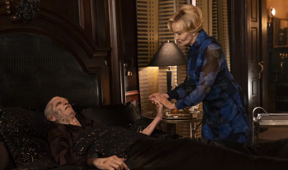 FX’s “American Horror Story 13” — “13” S13, Episode 1 Pictured: (l-r) Fedor Steer as Mr. Nas, Jessica Lange as Constance Langdon. CR Eric Liebowitz/FX