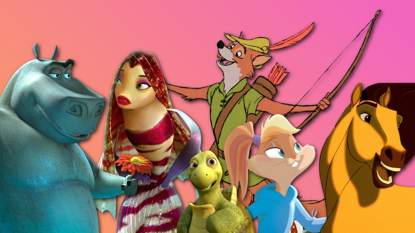 Moto Moto from Madagascar, Lola from Shark Tale, Verne from Over the Hedge, Robin Hood from Robin Hood, Lola Bunny from Looney Tunes, and Spirit from Spirit