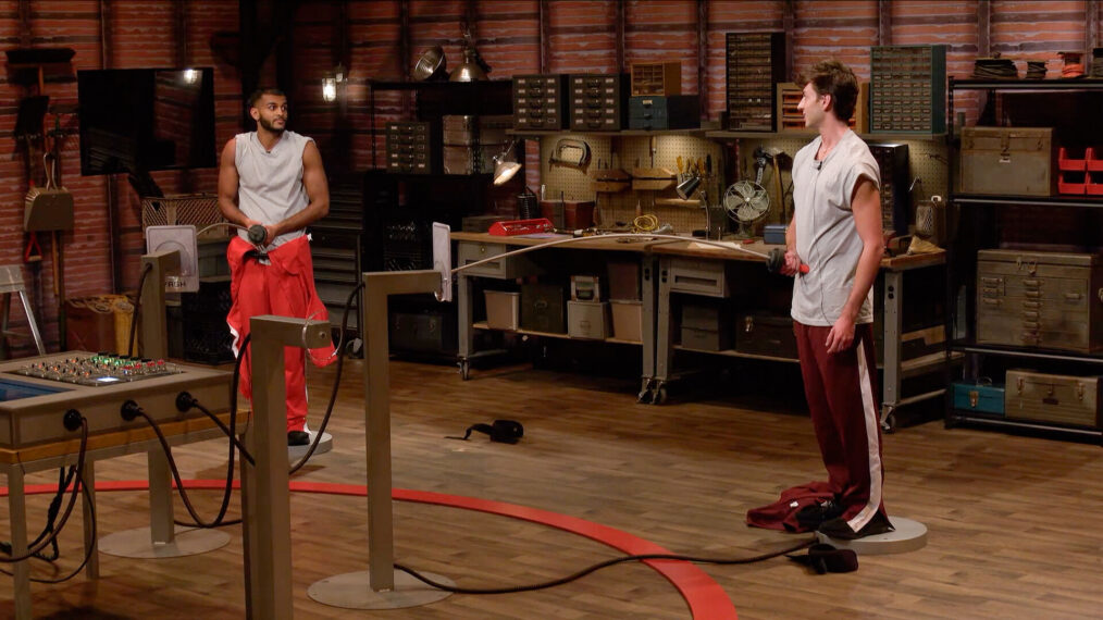 BIG BROTHER on the CBS Television Network and streaming on Paramount+ (live and on-demand for Paramount+ with SHOWTIME subscribers, or on-demand for Paramount+ Essential subscribers the day after the episode airs)* Pictured: Veto Competiton: Yash Patel and Drew Campbell. Photo: CBS ©2026 CBS Broadcasting, Inc. All Rights Reserved. Highest quality screengrab available.