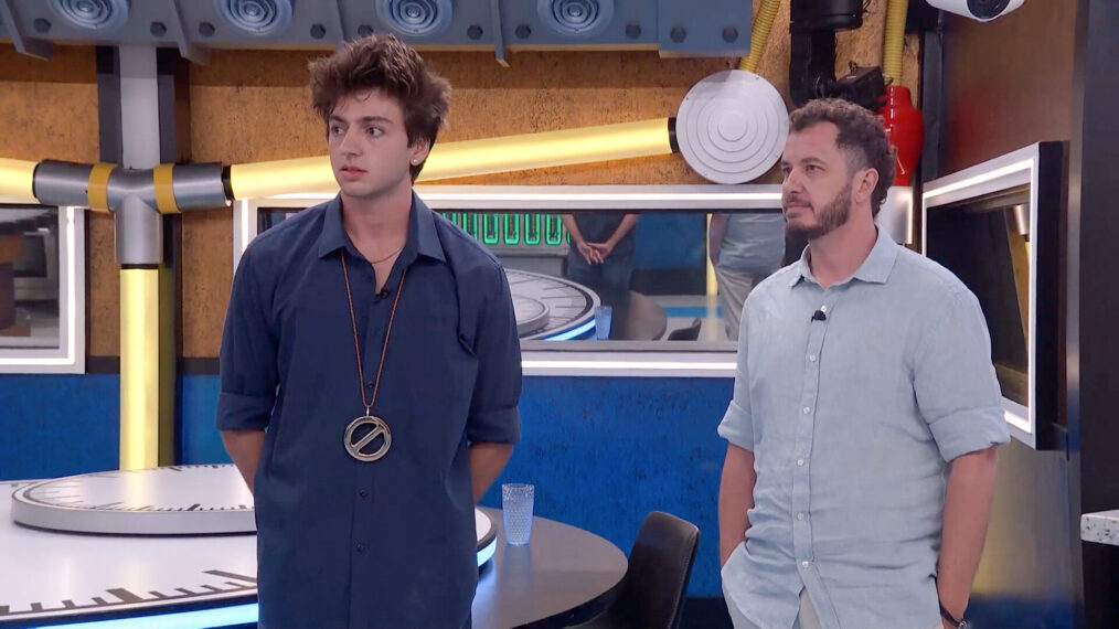 BIG BROTHER on the CBS Television Network and streaming on Paramount+ (live and on-demand for Paramount+ with SHOWTIME subscribers, or on-demand for Paramount+ Essential subscribers the day after the episode airs)* Pictured: Drew Campbell and Devens. Photo: CBS ©2026 CBS Broadcasting, Inc. All Rights Reserved. Highest quality screengrab available.