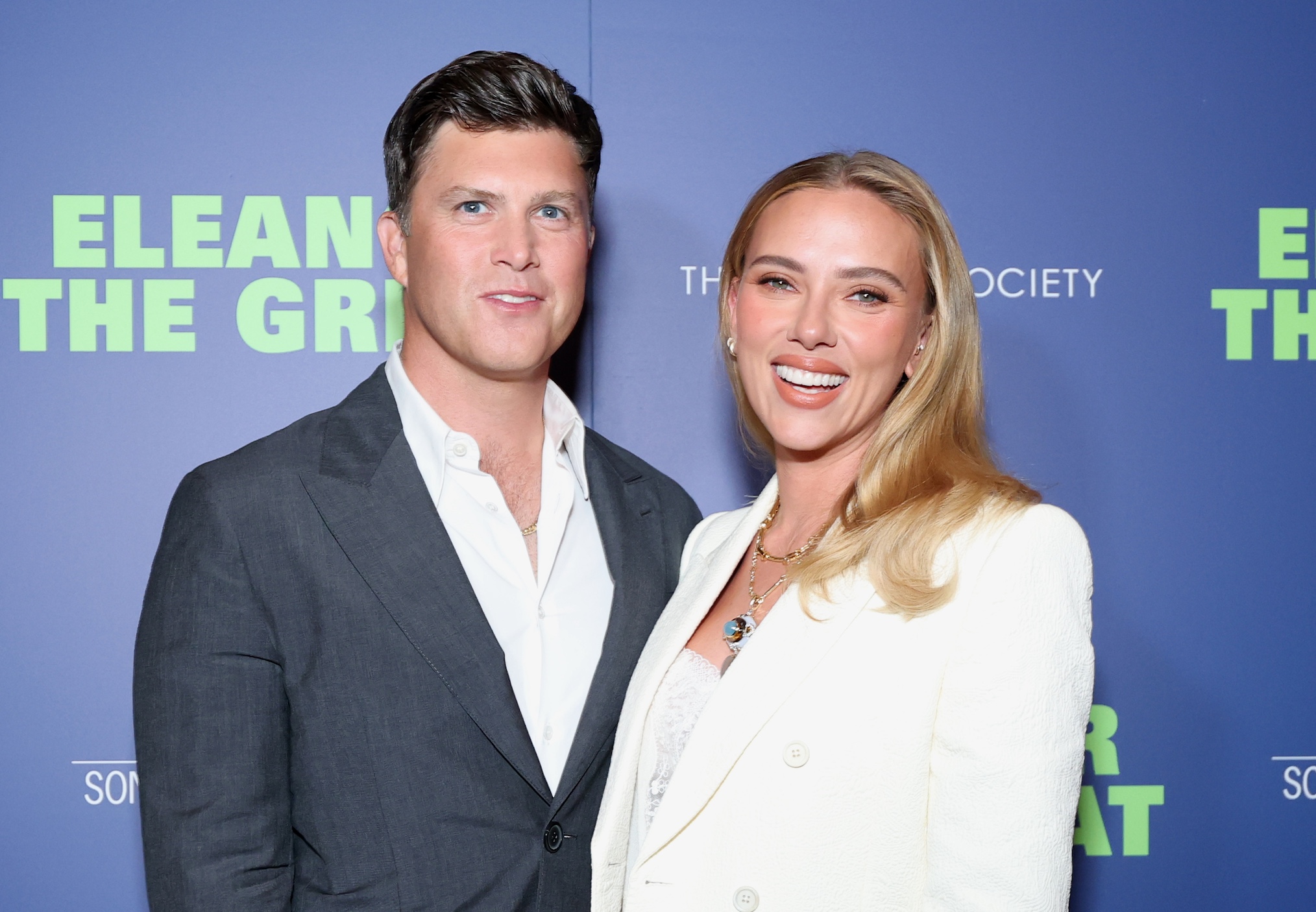 Colin Jost and Scarlett Johansson