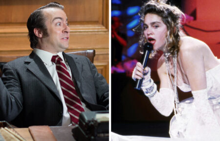 Madonna at the MTV Video Music Awards, 1984; DRUNK HISTORY, Derek Waters (as C.S. Forester), 'Spies', (Season 3, ep. 304, aired Sept. 22, 2015). photo: Mark Davis / ©Comedy Central / courtesy Everett Collection