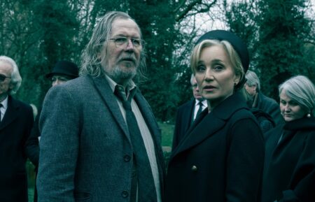 Gary Oldman and Kristin Scott Thomas, 'Slow Horses' Season 6, Apple TV, premieres September 16, 2026.
