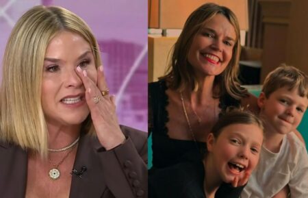 Jenna Bush Hager on the September 14, 2026, episode of NBC's 'Today With Jenna & Sheinelle'; Photo of Savannah Guthrie with kids Vale and Charley shown on the September 14, 2026, episode of NBC's 'Today With Jenna & Sheinelle.'