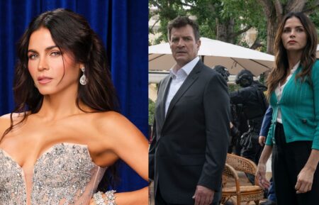 Jenna Dewan, 'Dancing With the Stars' Season 35 promo photo, ABC, 2026; Nathan Fillion and Jenna Dewan — 'The Rookie' Season 8