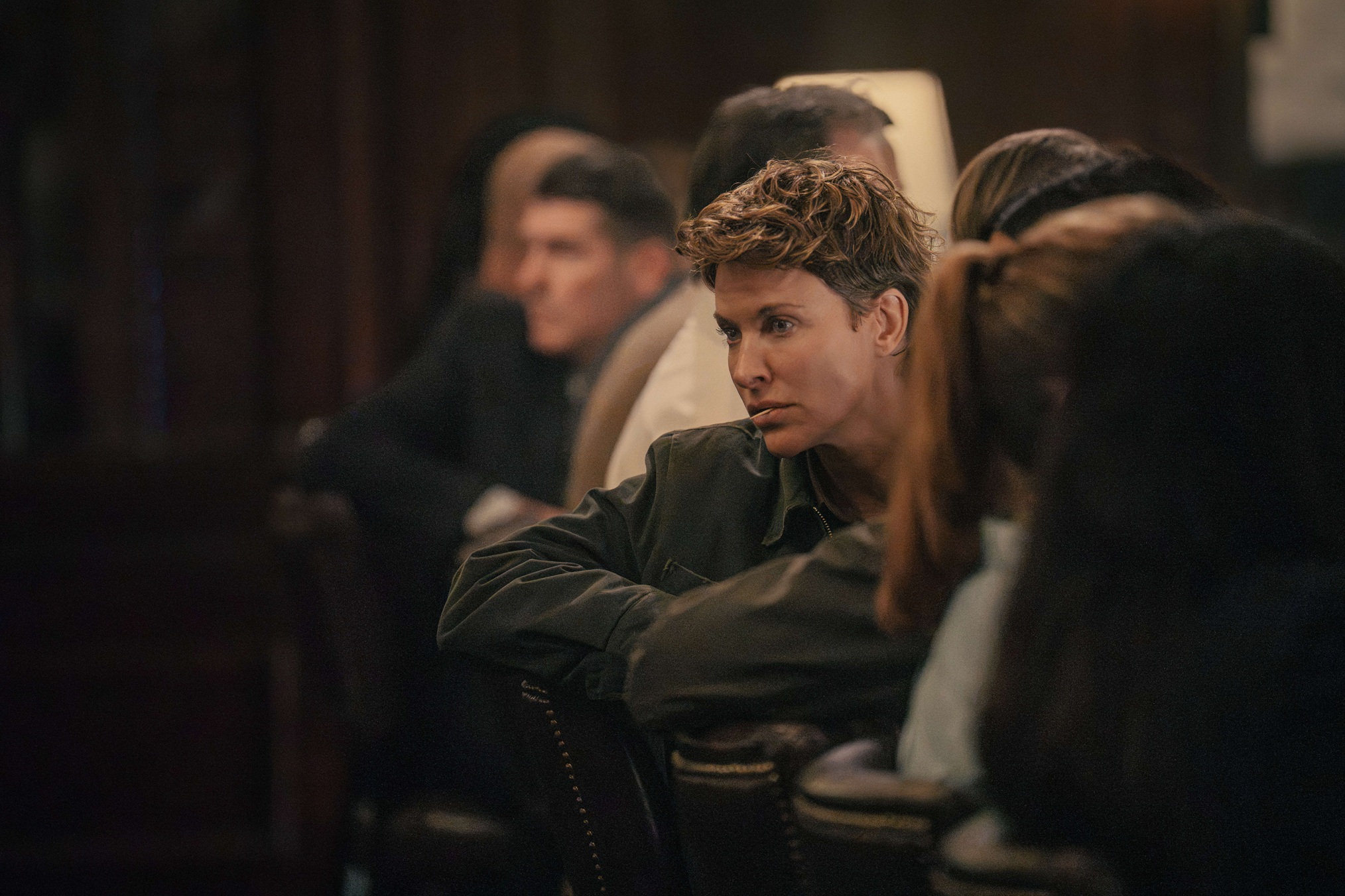 Taylor Sheridan and Jill Wagner on the set of Special Ops Lioness