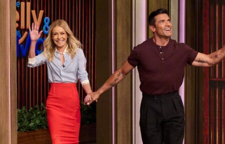 Kelly Ripa and Mark Consuelos on the July 1, 2026, episode of 'Live With Kelly and Mark.'