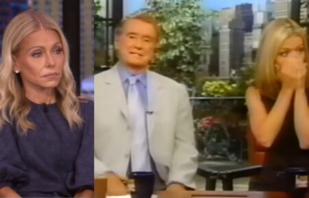 Kelly Ripa on the September 24, 2025, episode of ABC's 'Live With Jelly and Mark'; Regis Philbin and Kelly Ripa on the September 11, 2001, episode of 'Live With Regis and Kelly.'