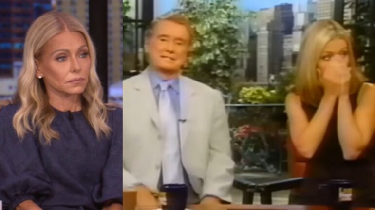 Kelly Ripa on the September 24, 2025, episode of ABC's 'Live With Jelly and Mark'; Regis Philbin and Kelly Ripa on the September 11, 2001, episode of 'Live With Regis and Kelly.'
