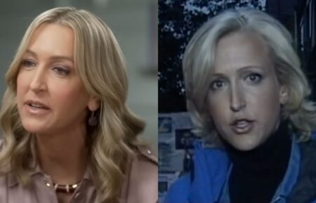 Lara Spencer on the April 23, 2026, episode of ABC's 'Good Morning America'; Lara Spencer reporting on the 9/11 attacks, Instagram, September 11, 2026.