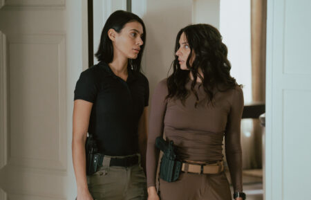 L-R: Laysla De Oliveira as Cruz and Genesis Rodriguez as Josie in Lioness, episode 8, season 3, streaming on Paramount+, 2026. Photo Credit: Ryan Green/Paramount+.