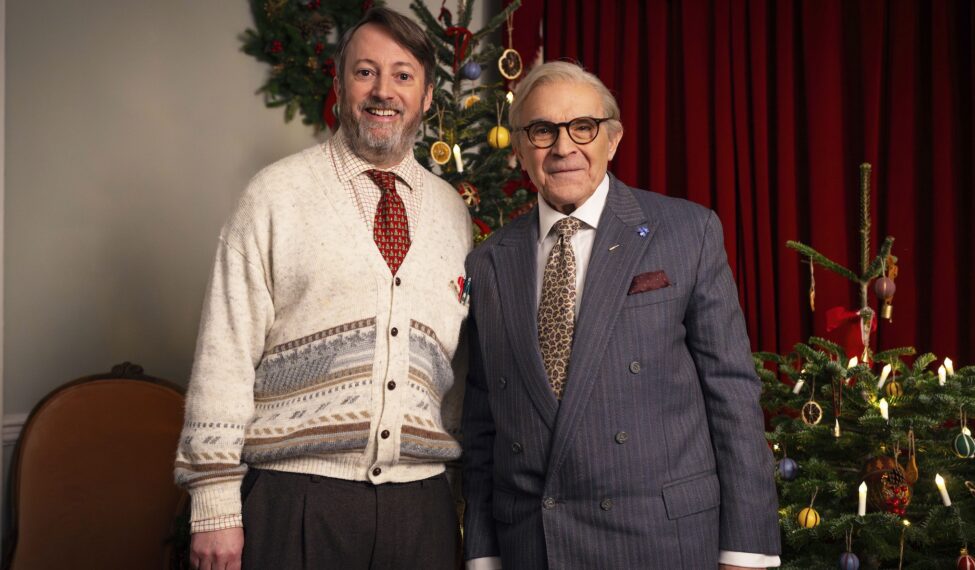 Name: David Mitchell (Ludwig) and Sir David Suchet - Ludwig S2 Copyright: Courtesy of BritBox Photo: Amanda Searle