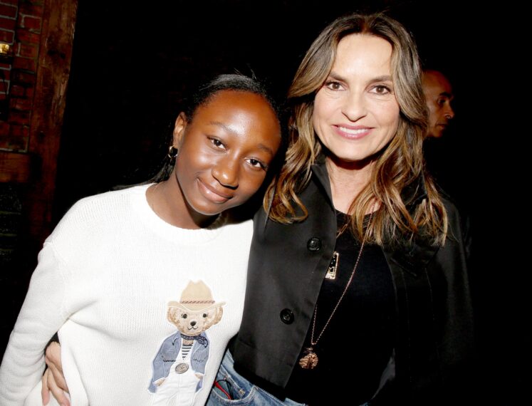 Amaya Josephine Hermann and mother Mariska Hargitay pose backstage at the hit musical "Hamilton" on Broadway at The Richard Rogers Theatre on September 9, 2025 in New York City.