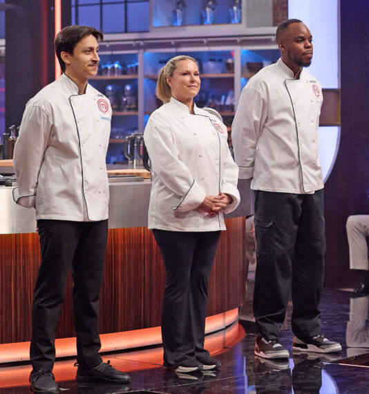 MASTERCHEF: GLOBAL GAUNTLET: L-R: Contestants: Jake,Heidi and Peter in the MASTERCHEF: GLOBAL GAUNTLET “Finale Pt 2” episode airing Wednesday, September 16 (8:00-9:00 PM ET/PT) on FOX. CR: Geoff George /FOX. ©2026 FOX Media LLC.