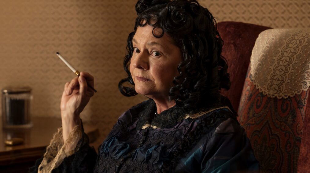 Monster: The Lizzie Borden Story. Linda Reiter as Bertha Manchester in episode 402 of Monster: The Lizzie Borden Story. Cr. Suzanne Tenner/Netflix © 2026