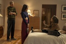 Timothy Simons as Sasha, Jackie Tohn as Esther, Tovah Feldshuh as Bina in episode 303 of Nobody Wants This.