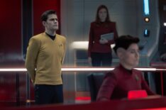 Paul Wesley, Ewa Wolniczek, and Melissa Navia, 'Star Trek: Strange New Worlds,' Season 4, Episode 8, Paramount+, September 10, 2026.