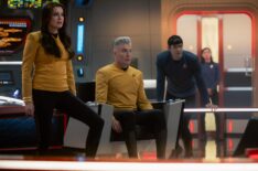 Rebecca Romijn, Anson Mount, Ethan Peck, 'Star Trek: Strange New Worlds,' Season 4, Episode 9, Paramount+, premieres September 17, 2026.