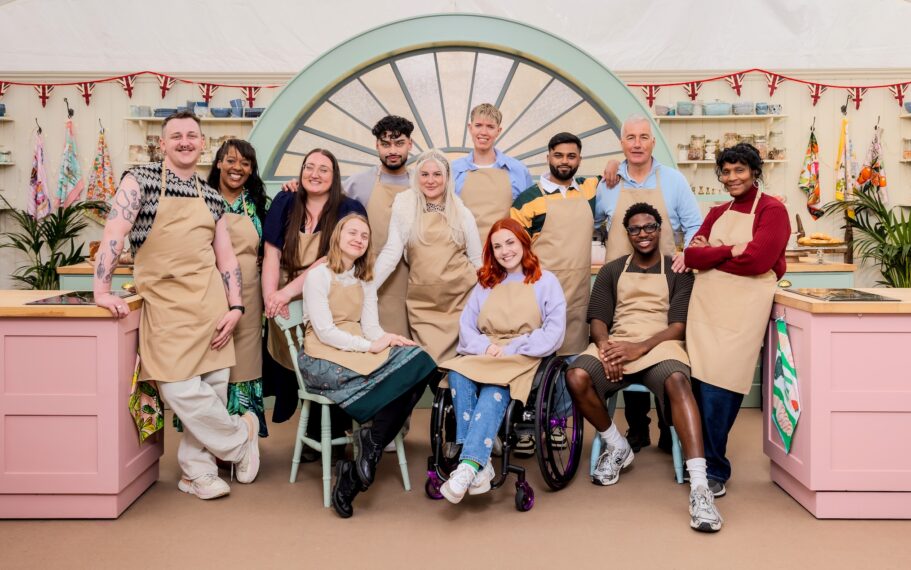 'The Great British Baking Show' Collection 14 cast, L-R Gabe, Nikki, Shannon, Danni, Mo, Clara, Tom, Molly, Yannis, Gary, Moyin, Connie - Netflix, premieres September 25, 2026.