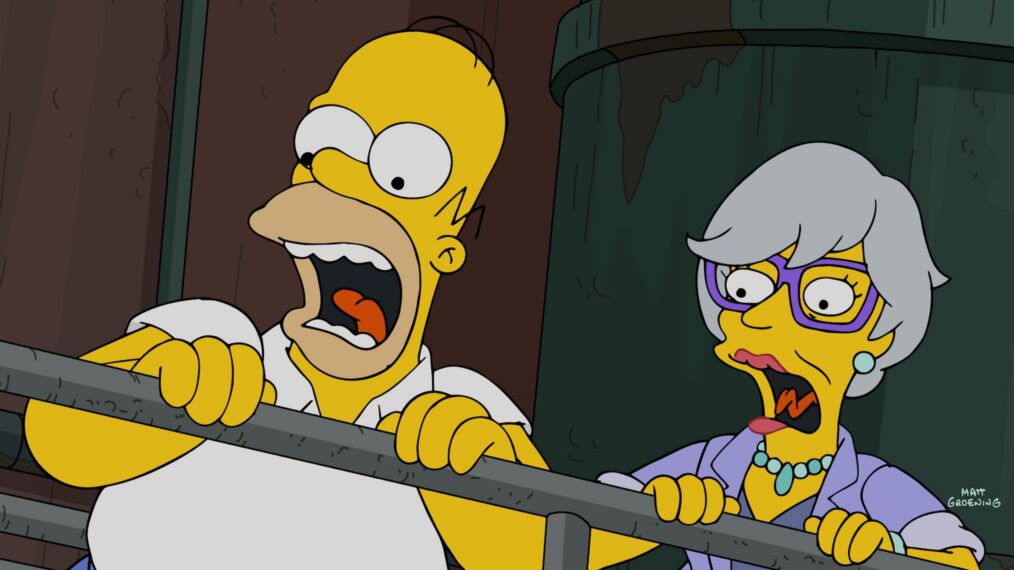THE SIMPSONS: Marge hopes to save Springfield Elementary by inviting a reclusive British children's author (guest star Emma Thompson) to appear at the school's book fair. But Homer botches his assignment of picking the author up at the airport, and the drunken pepper pot leads him on a desperate wild chase to get her to the school on time. in the “The Children's Book Job” Premiere Episode of THE SIMPSONS airing Sunday, Sep. 27 (8:00-8:30 PM ET/PT) on FOX. THE SIMPSONS © 2026 20th Television / FOX.