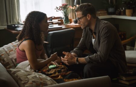 ANTONIA THOMAS as Tuppence and JOSH DYLAN as Tommy - Agatha Christie's Tommy & Tuppence s1 ep4