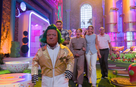 Wonka's The Golden Ticket. (L to R) Rusty Goffe, Hunter, Sasha, Gabrielle, Jefferey in episode 102 of Wonka's The Golden Ticket. Cr. Courtesy of Netflix © 2026