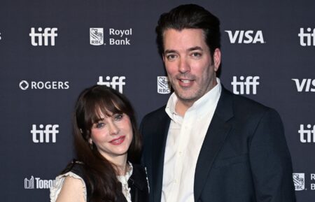 Zooey Deschanel and Jonathan Scott attend the premiere of "Trash Mountain" during the 2026 Toronto International Film Festival at Scotiabank Theatre on September 11, 2026 in Toronto, Ontario.