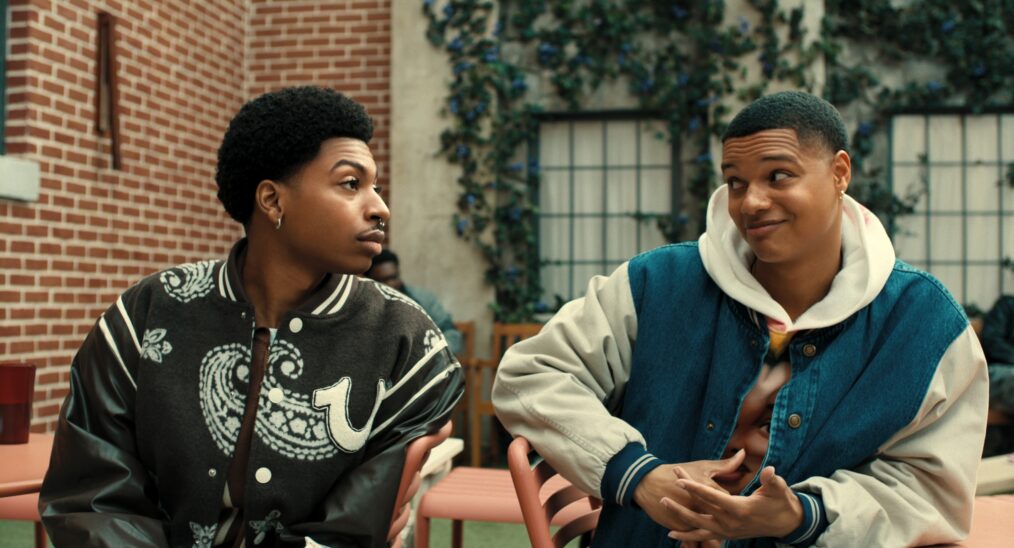 Jordan Aaron Hall as Amir, Elijah J. Roberts as Jalen in Episode 105 of a Different World.