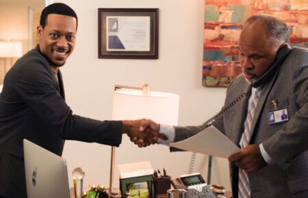Tyler James Williams and Geoffrey Owens in 'Abbott Elementary' Season 6