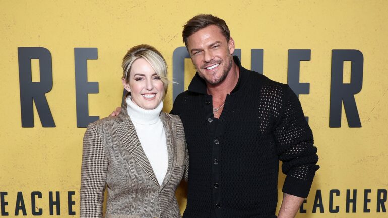 Catherine Ritchson and Alan Ritchson attend the red carpet and fan screening for Prime Video's Reacher Season Two at Culver Theater on December 13, 2023 in Culver City, California.