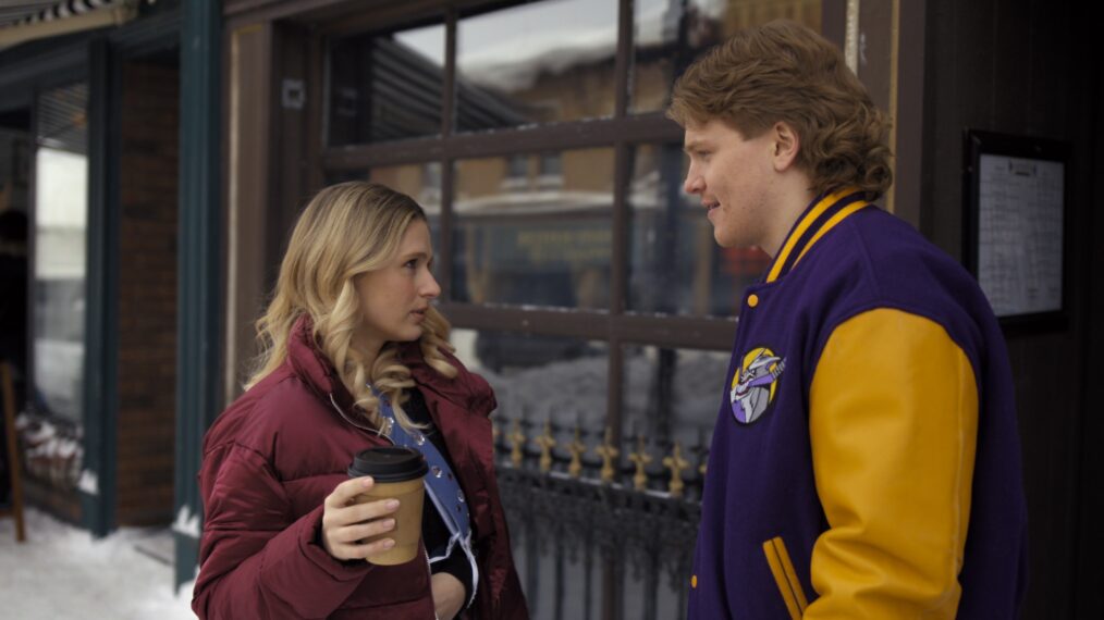 Alexandra Beaton as Elise Russo and Aidan Shaw as Weston in Finding Her Edge: Season 1.