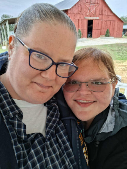 Andrea Dalton and Tammy Slaton after their engagement