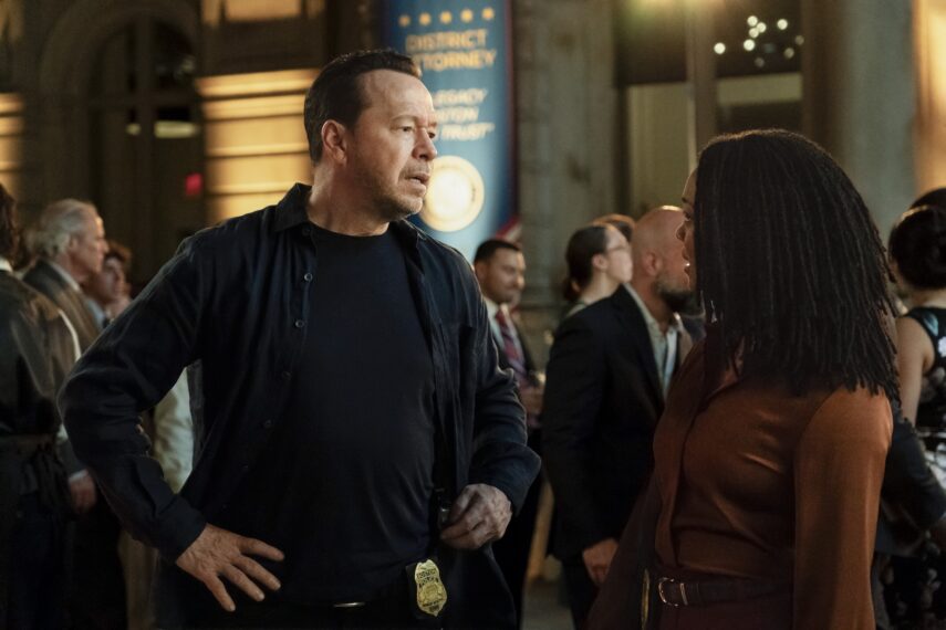 Donnie Wahlberg as Danny Reagan and Sonequa Martin-Green as Lena Silver in 'Boston Blue' Season 2 Episode 1