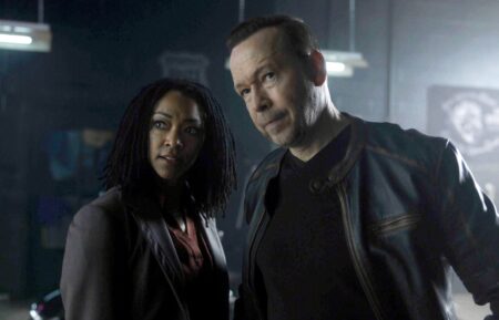 Sonequa Martin-Green as Lena Silver and Donnie Wahlberg as Danny Reagan in 'Boston Blue' Season 2 Episode 2
