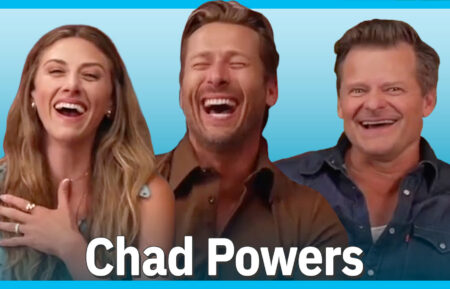 Perry Mattfeld, Glen Powell, and Steve Zahn for 'Chad Powers' Season 2