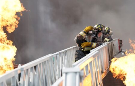 Leroy Williams III as Ballard, David Eigenberg as Christopher Herrmann — 'Chicago Fire' Season 15 Premiere "New Blood"