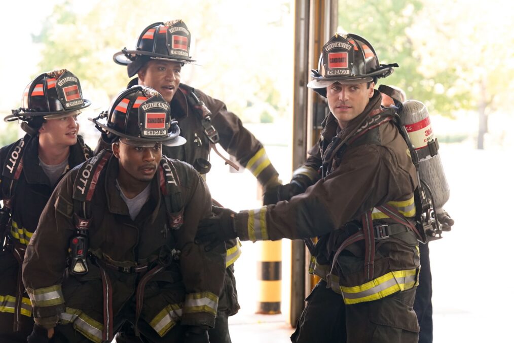 Joe Eichorst as Jansen, Da'Vinchi as Marcus Burke, K.C. McNeil as Hollis, Matthew Daddario as McCaffrey — 'Chicago Fire' Season 15 Premiere "New Blood"
