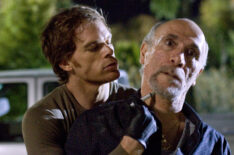 Michael C. Hall as Dexter Morgan and Tony Amendola as Santos Jimenez in 'Dexter'