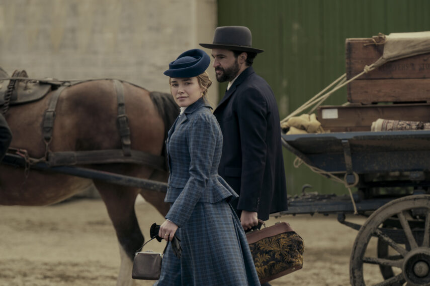 Florence Pugh as Cathy Ames, Christopher Abbott as Adam Trask in 'East of Eden'