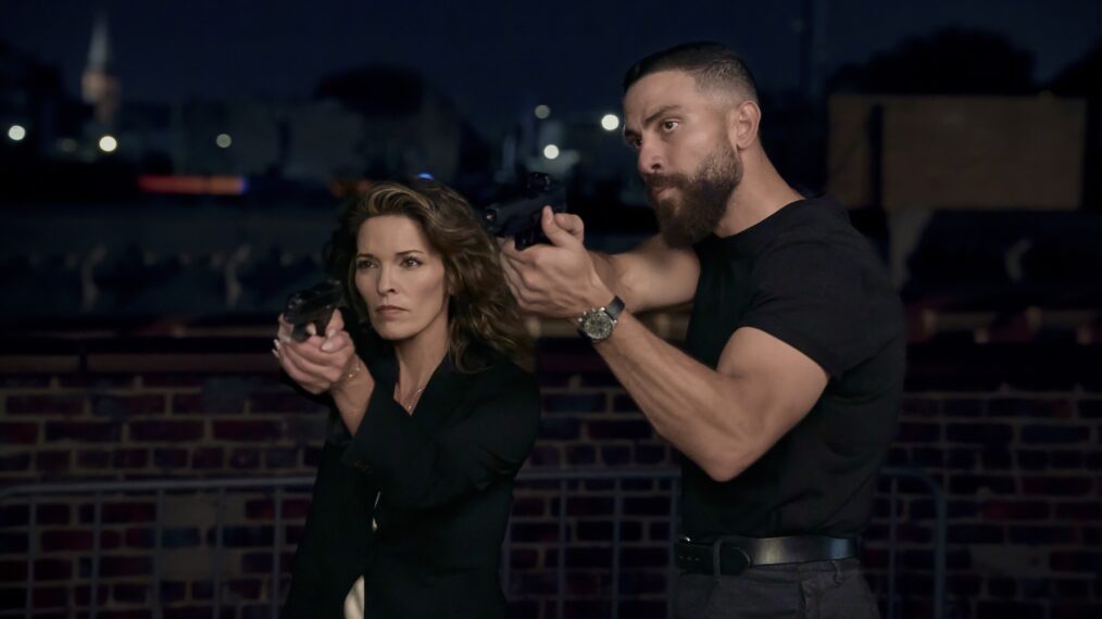 Alana De La Garza as Special Agent in Charge Isobel Castille and Zeeko Zaki as Special Agent Omar Adom ‘OA’ Zidan — 'FBI' Season 9 Episode 2