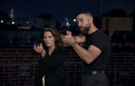 Alana De La Garza as Special Agent in Charge Isobel Castille and Zeeko Zaki as Special Agent Omar Adom ‘OA’ Zidan — 'FBI' Season 9 Episode 2 "Omissions"
