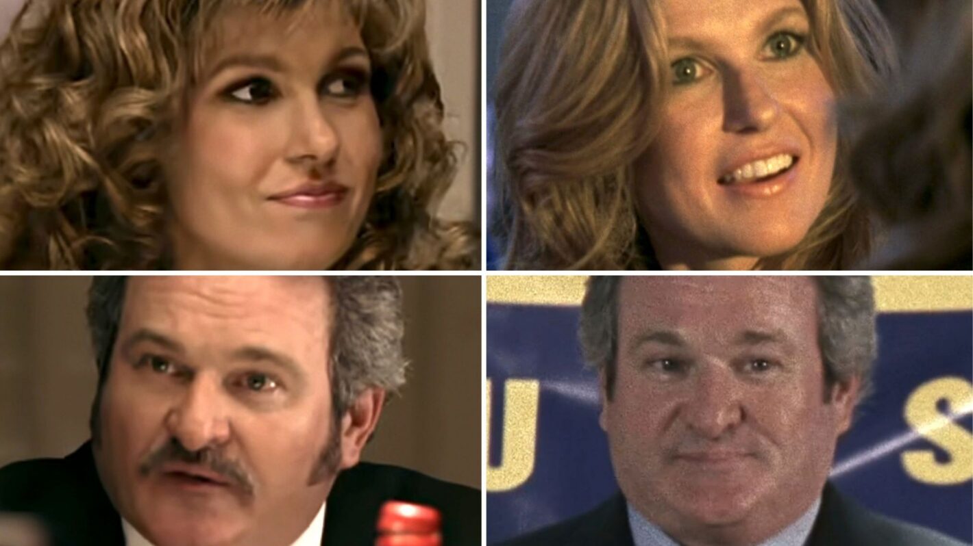 Connie Britton as Sharon Gaines in 'Friday Night Lights' (2004) and as Tami Taylor in 'Friday Night Lights' (2006); Brad Leland as John Aubrey in 'Friday Night Lights' (2004) and as Buddy Garrity in 'Friday Night Lights' (2006)