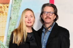 Hope Davis and Jon Patrick Walker attend the 'Drive-Away Dolls' New York Premiere at AMC Lincoln Square Theater on February 20, 2024 in New York City.