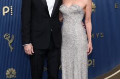Jason Bateman and Amanda Anka attend the 78th Primetime Emmy Awards at Peacock Theater on September 14, 2026 in Los Angeles, California.