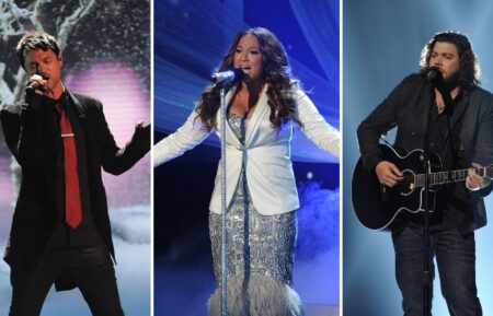 Jeff Gutt, Melanie Amaro, and Josh Krajcik performing on 'The X Factor USA'