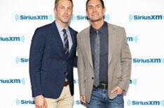 TV personalities Gage Edward and Jeff Lewis visit the SiriusXM Studios on June 8, 2018 in New York City