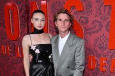 Jessica Barden and Max Winkler attend the NY Premiere of Monster: The Lizzie Borden Story on September 16, 2026 in New York City.