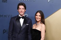 John Mulaney and Olivia Munn at the 78th Emmy Awards held at Peacock Theater on September 14, 2026 in Los Angeles, California.