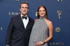 Jon Hamm and Anna Osceola arrive to the 78th Primetime Emmy Awards held at the Peacock Theater on September 14, 2026.